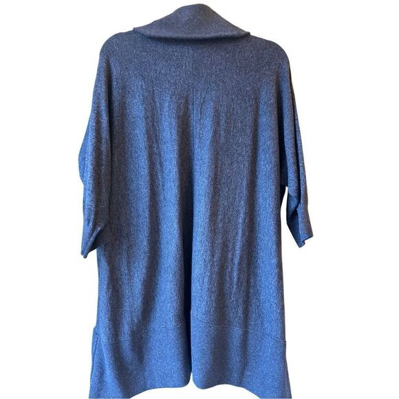 Lands' End Shawl Collar Open Cardigan 1X blue dolman sleeves - Picture 2 of 9